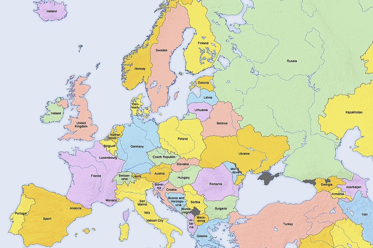 Mapa de Portugal e Espanha - Europa Destinos