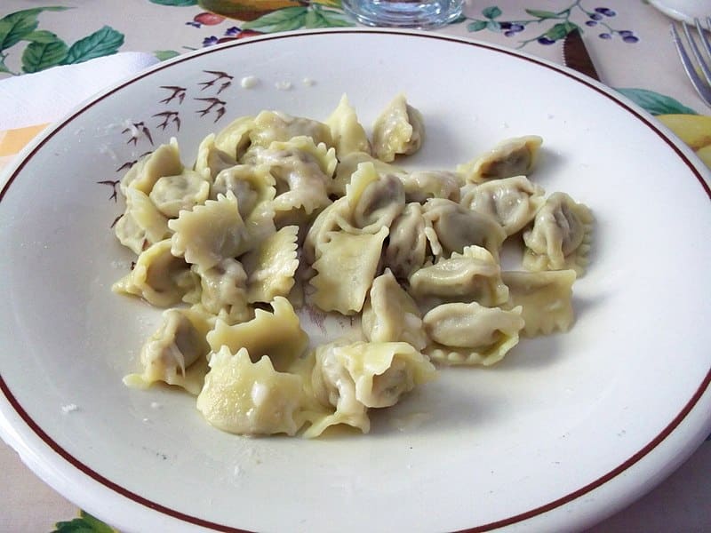 Prato de massa no restaurante Agnolotti