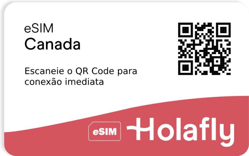 Cartão exemplo do eSIM da Holafly no Canadá