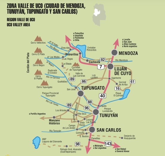 Mapa de Mendoza Argentina