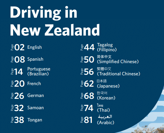 dirigir na Nova Zelândia